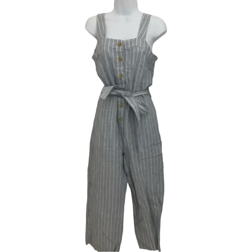 Everlane The Linen Picnic Jumpsuit wide leg size 2 NWT